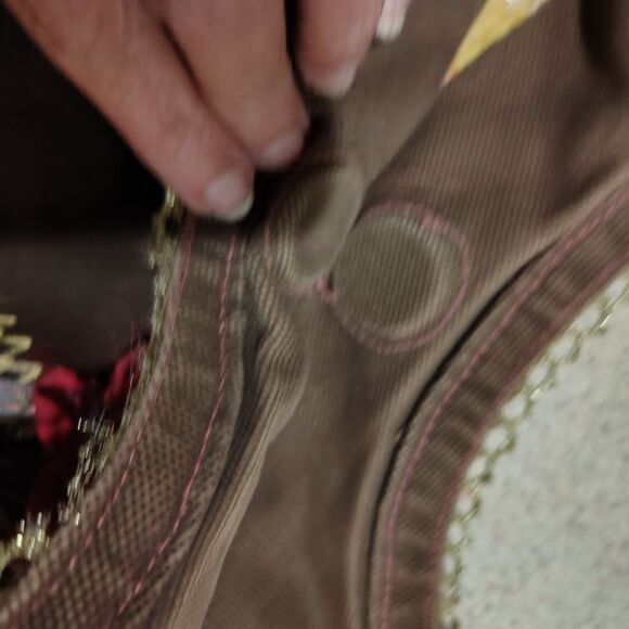 Boho  Canvas And Faux Suede Hobo Purse - Picture 5 of 7